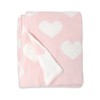 Living Textiles Pink Hearts Chenille Soft Baby Blanket Premium Cozy