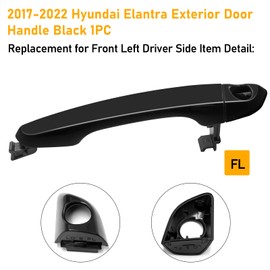 APESER Compatible with 2017-2022 Hyundai Elantra Exterior Door Handle with Key Hole,Front Left Driver Side Door Handle Replacement for 82651-F2010 82652-F2010,Black Outside Door Handle 1PC