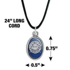TMNT Rebels Badge Antiqued Oval Charm Pendant with Black Satin Cord