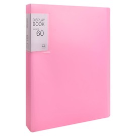 Display Book PP A4 with Transparent Pockets 60 Pockets A4 Presentation Folder A4 Presentation Book with Transparent Sleeves Display Folder for Music Sheets Reports Brochures (Pink)