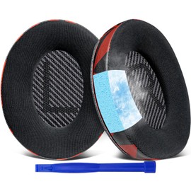 SoloWIT Kühlgel Ersatz Ohrpolster für Bose QuietComfort 35 (QC35) und Quiet Comfort 35 II (QC35 II) Over-Ear-Kopfhörer, Geräuschisolierungsschaum–Roter Sturm