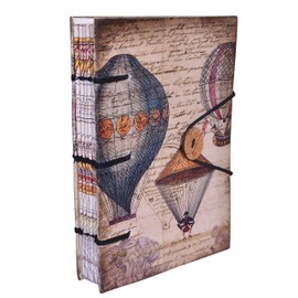 Purpledip Vintage Diary 'Exploring The World': Handmade Paper Journal with String & Button Closure (10617)