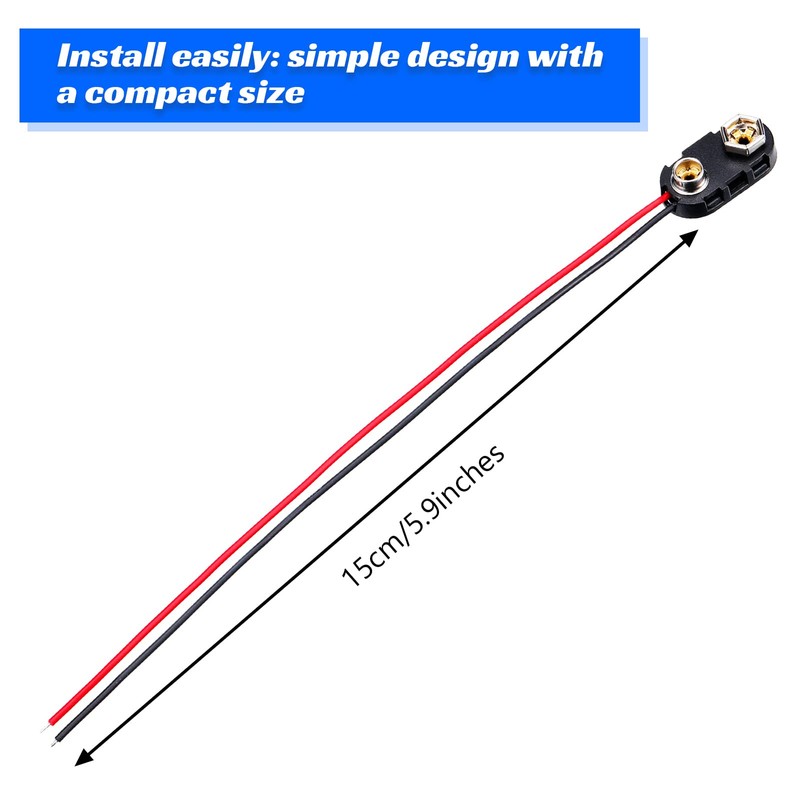 BBTO 9v Battery Connector 9v Battery Connector Clip Long Cable