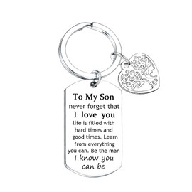 Nimteve Son Gifts from Mum Dad Son Keychain Gifts for Son Graduation Gifts for Son Inspirational Gifts for Son To My Son Gifts Christmas Birthday Gifts for Son