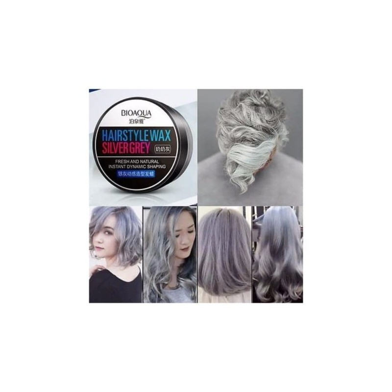 2x1 Cera Gris para Cabello Color Plata Silver Grey Hairstyle