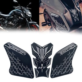 MAORANG FOR MT-07 MT07 2024 Anti-slip Side Fuel Tank Sticker Waterproof Pad Rubber Sticker 3D Embossed Rubber Fuel Tank Pad Fuel Tank Knee Pad Sticker MT07 mt07 2020-2021-2022-2023-2024 Motorcycle