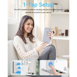 WiFi Extender Signal Booster with 4 Rotatable Antennas, Dual Band 5GHz/2.4GHz WiFi Extender with Ethernet Port, WiFi Booster Up to 12880 Sq. Ft & 105 Devices