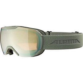 ALPINA PHEOS S Q Mirrored, Contrast Enhancing & Polarised Ski Goggles with 100% UV Protection for Adults