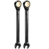 sourcing map 2Pcs Ratcheting Spanner 11mm Metric Open End Wrench
