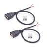 ELNONE 2PCS USB Female Pigtail 2 Wire,0.3M/1Ft 20AWG USB 2.0