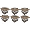 Relightable 6-PACK Brown Wood Grain Texture 4X4 Solar LED Post
