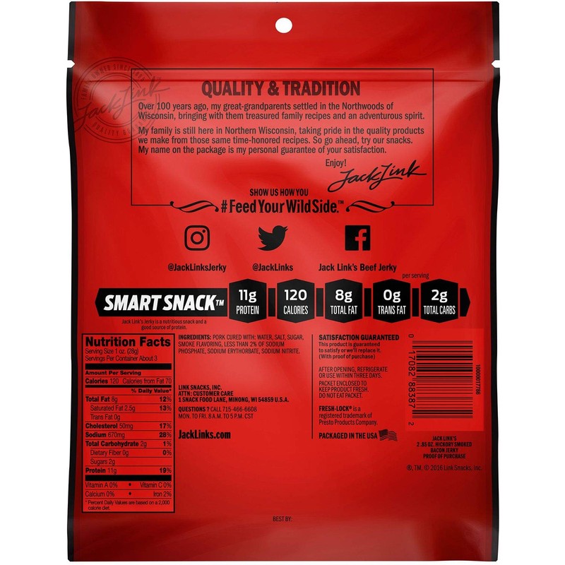 Jack Links Thick Cut Hickory Bacon Jerky (2.85oz)