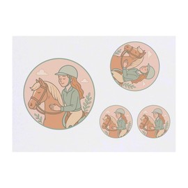 Azeeda 4 x 'Reiter' Temporäre Tattoos - Wasserfest, Hautfreundlich & Ungiftig · Transfers in Verschiedenen Größen (TO00085960)