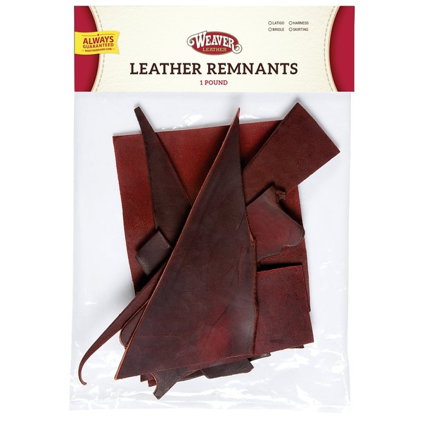 Weaver Leather Leather Remnant Bag , Burgundy, 1 lb.
