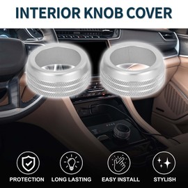 TUCKBOLD Media Volume Tune Control Switch Knob Cover Ring for Jeep Grand Cherokee/Grand Cherokee L 2022-2024 Sturdy | Interior Decal Trim Silver Tone 2 Pcs