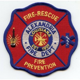 Embroidered Patch - Patches for Women Man -Alexandria Louisiana LA Fire Prevention FIRE Patch