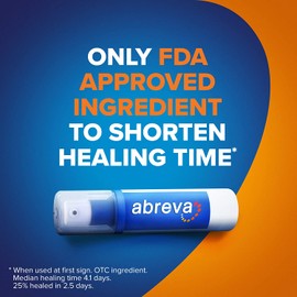 Abreva Docosanol 10% Cream Tube, Treatment for Cold Sore/Fever Blister, 0.07 Ounce (Pack of 2)