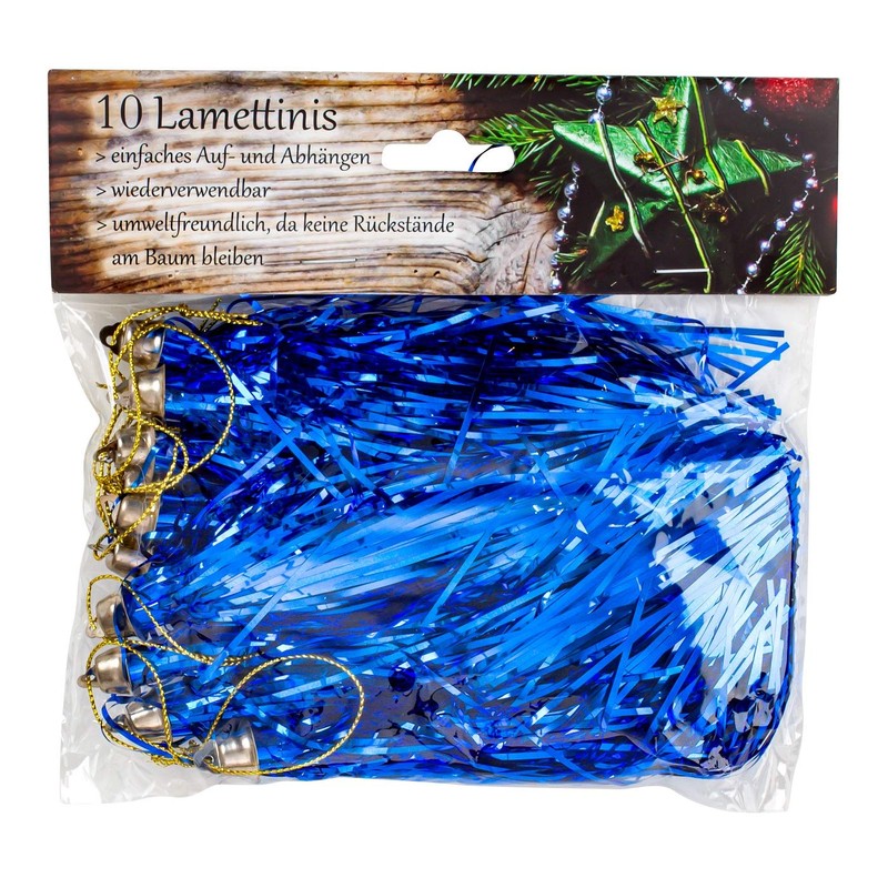 Lamettini Lametta Anhänger Christbaumschmuck Weihnachtsanhänger (10, Blau)