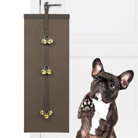 Hanoghun Dog Door Bells with Door Scratch Protector for Dogs- The Ultimate Adjustable Dog Training Doorbell for Potty Training - Protect Doors Door Jambs Anti-Scratch Hanging Bells