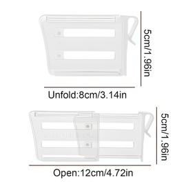 EIHI Pack of 10 Fridge Space Allocator, Fridge Side Door Divider, Drawer Divider, Shelf Divider, Fridge Compartment Organiser, Kitchen Fridge Snap-On Shelf, with 5 Stickers, White