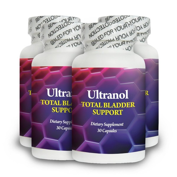 Ultranol Total Bladder Support - Natural Cranberry Supplement for Urinary Health, Overactive Bladder Control, Incontinence - Reduces Leaks and Urgency - 4 Bottles - 120 Capsules