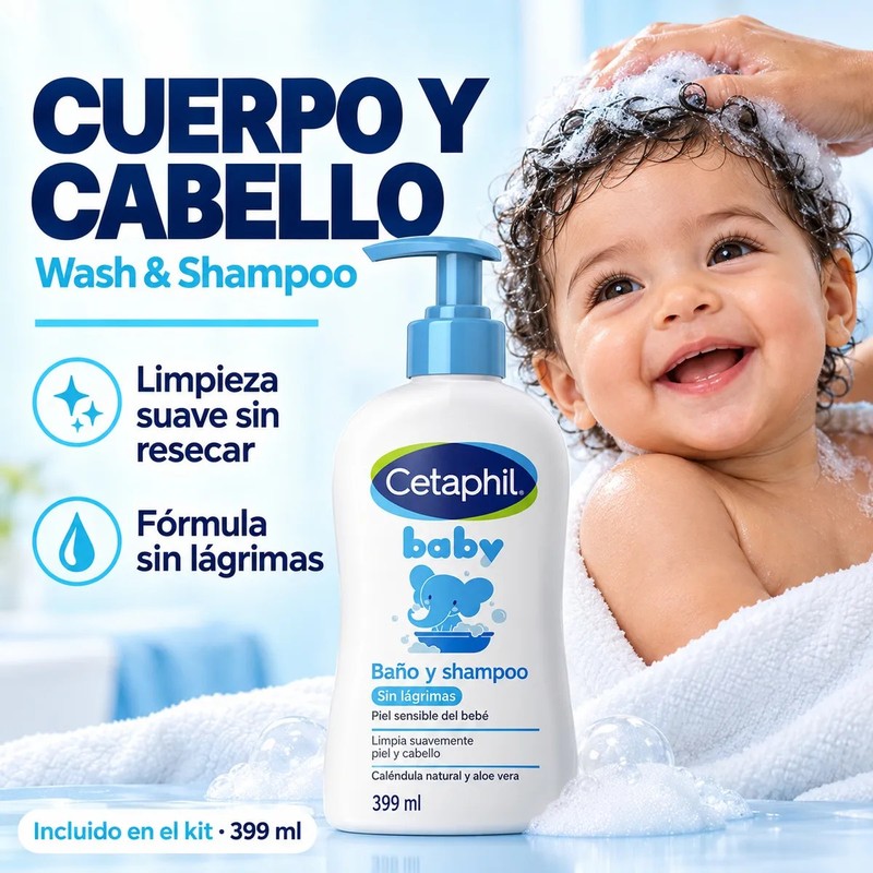 Cetaphil Baby Wash Y Loción Suave Para Piel Sensible 399