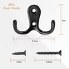 Gorffy Coat Hooks, Black, Pack of 6 Vintage Coat Hooks