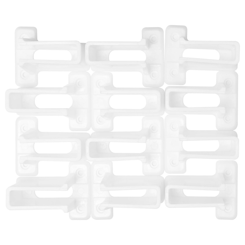 QWORK 12 Pack Wire Shelf End Bracket, White Plastic Closet