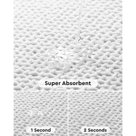 tchidio Soft Chenille Bath Mat-Super Absorbent Bathroom Mat Quick Dry- Rubber Backed Bath Mats for Bathroom Floor Non Slip- Machine Washable Bathroom Rugs Front of Bathtub,Shower Room,Sink-1728-WHITE