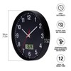 VIVILINEN Silent Wall Clock with Temperature Display and Humidity, Modern