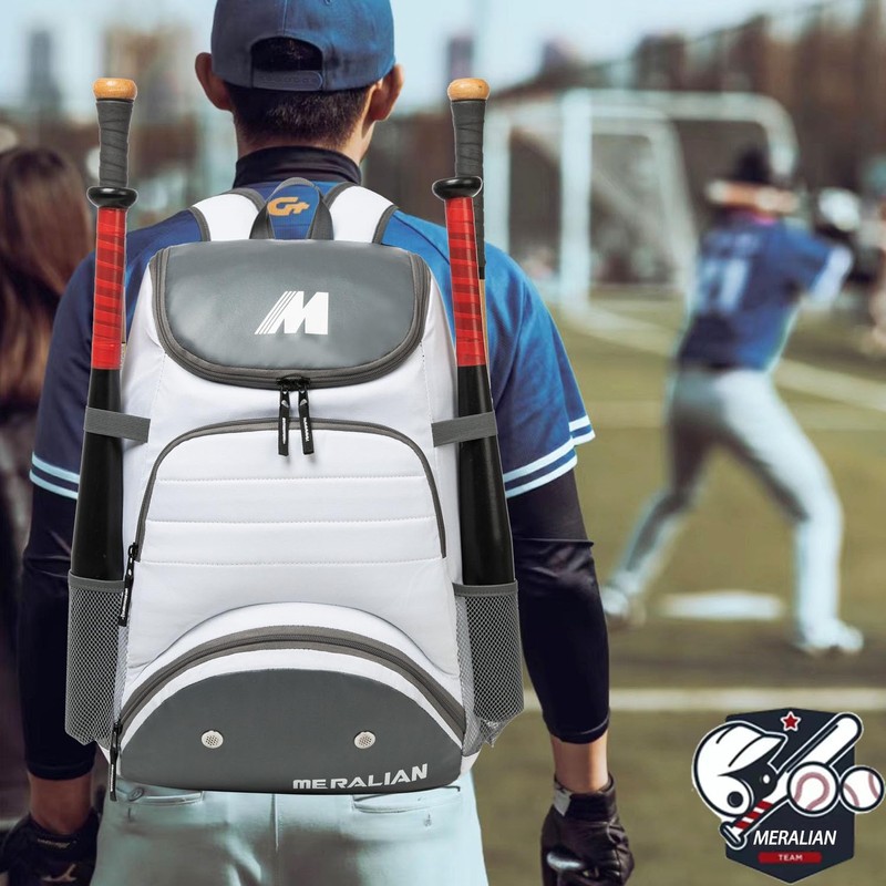 MERALIAN Baseball Backpack with Shoe Compartment,Lightweight Softball Bag for Baseball,