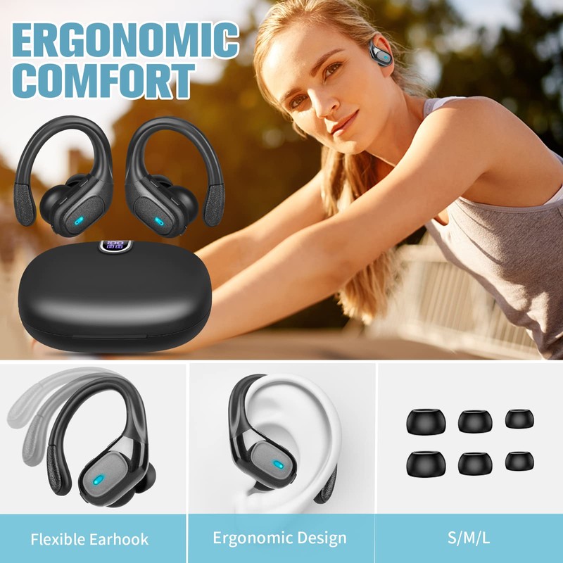 IPXOZO Wireless Earbuds, Bluetooth Headphones Over-Ear Stereo Wireless Earpieces with