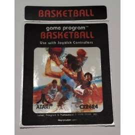 Replacement Atari 2600 Basketball Label - Machine cut just peel and stick