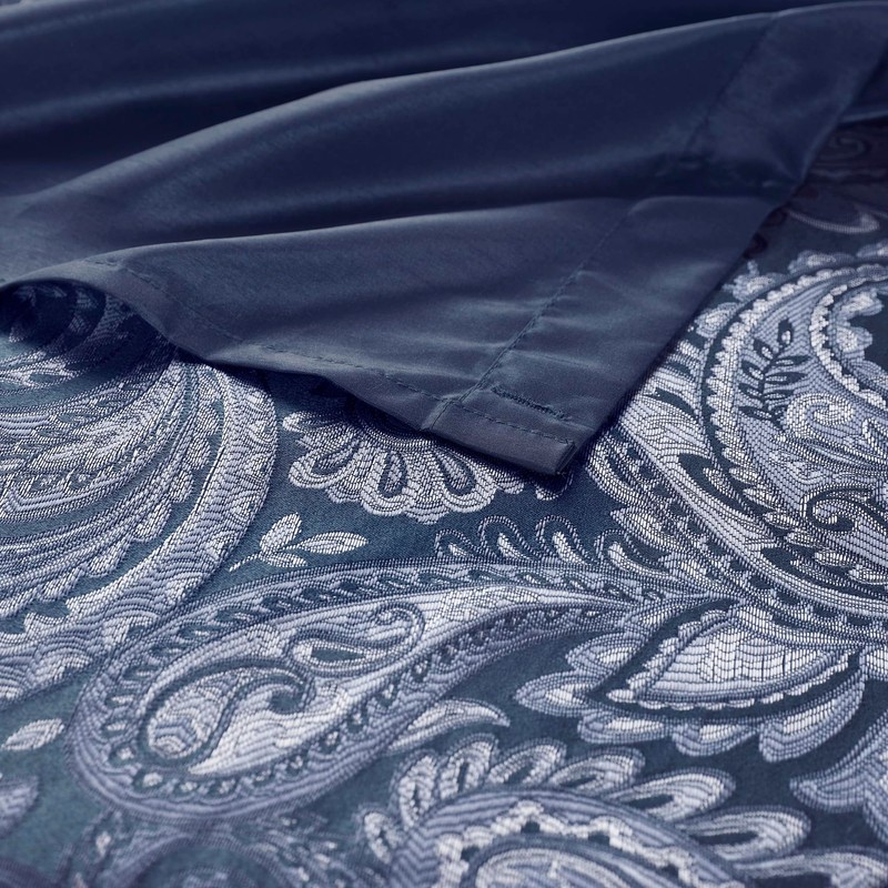 Madison Park Aubrey Shower Curtain Paisley Jacquard Pieced Microfiber Faux