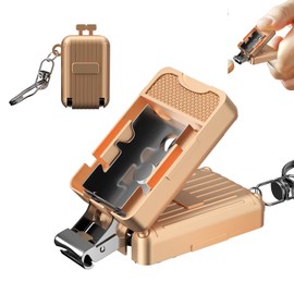 OCCULO 2PCS Cortauñas, Cortaúñas de Manos, Corta uñas Adulto con Lima de uñas, Cortauñas Premium Antisalpicaduras, Oro