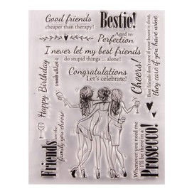 arriettycraft Bestie Cheers Friends Party Rubber Clear Stamp Scrapbook Photo Decorative Card Making Clear Stamp