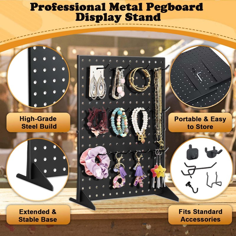 4 Pack Peg Board Display Stand for Vendors with 48