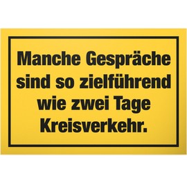 DankeDir! Talks Roundabout Sign 30 x 20 cm Party Gift Idea Decoration Colleagues Friends Party Decoration Gift Birthday Gift Door Sign Funny Saying Sign Office