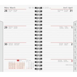 rido/idé Weekly Replacement Calendar Model Pocket Planner Int. 2026 | 87 x 153 mm, Cardboard, White