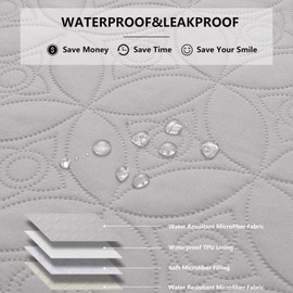 Tuffeel Waterproof Dog Blanket, 52x82 inches Pet Couch Covers for Sofa, Bed Furniture Protector from Dogs Washable and Reversible-Lightgrey+Cream