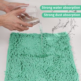 ZiYiJuan Fruit Green Bathroom Carpet Bathroom Rugs, Super Absorbent Luxury Shaggy Chenille Bath Mats, Durable Soft Bath Rugs Non Slip Washable for Tub, (Fruit Green, 17" x 24")