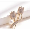 yuruyi Unique Rose Flower Pearl Brooch Pin for Women, Cubic
