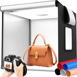 Light Box for Photography, Apoueik 32 x 32 Inch Large Lightbox with 234 LED, 3 Stepless Dimming Light Panel for Professional Shooting Tent, Upgrade Portable Photo Studio Box with 5 Color Backdrops