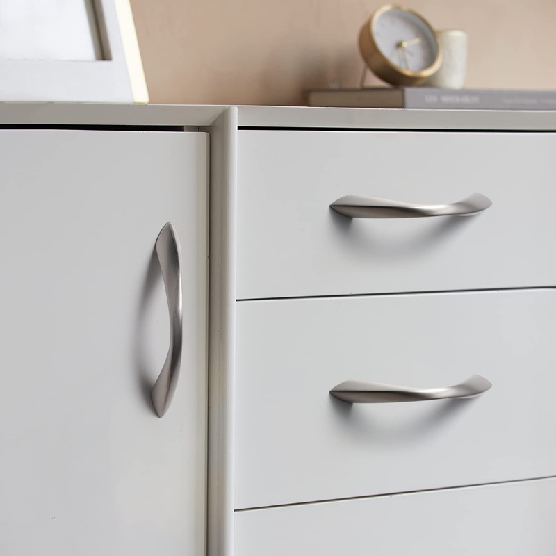 JIASENBAO 10 Pack Brushed Nickel Cabinet Pulls 3 Inch Arch