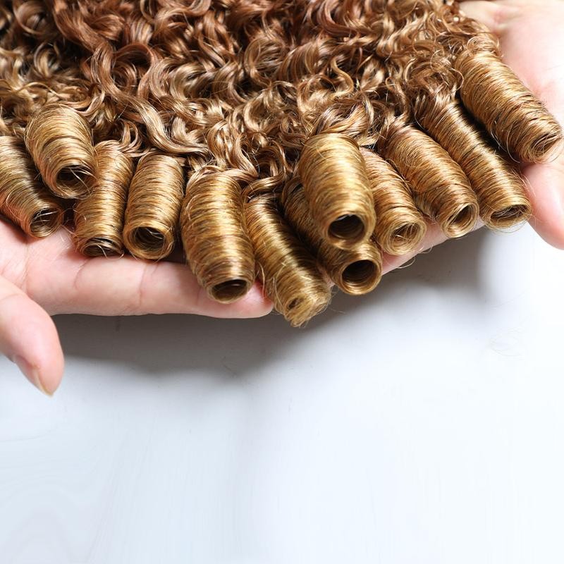 VIPbeauty Ombre Blonde Burmese Curly Human Hair Bundles Unprocessed Burmese