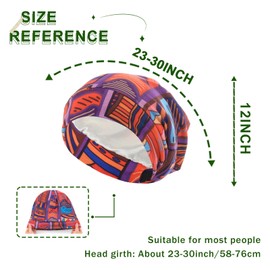 Bohend African Satin Lined Bonnet Adjustable Silky Turbans Beanie Hair Cover Sleep Cap Slouchy Skull Headwrap Hat Women Men (Satin, red)