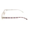 Calabria 4367 Designer Rectangular Reading Glasses +2.50 White Striped Pattern