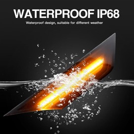 APMAT Dark Smoked Lens Full LED Amber Front Side Marker Light Replacement Turn Signal Lamp for Honda Civic 10th Gen 2016-2021 Coupe Hatchback with T10 Bulbs, 2PCS