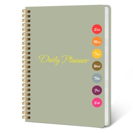 Daily Weekly Planner with Hourly Schedules, To Do List, Daily Planner for Office and Personal Organizer - Flexible PVC Cover, 5.5" X 8.5", Green