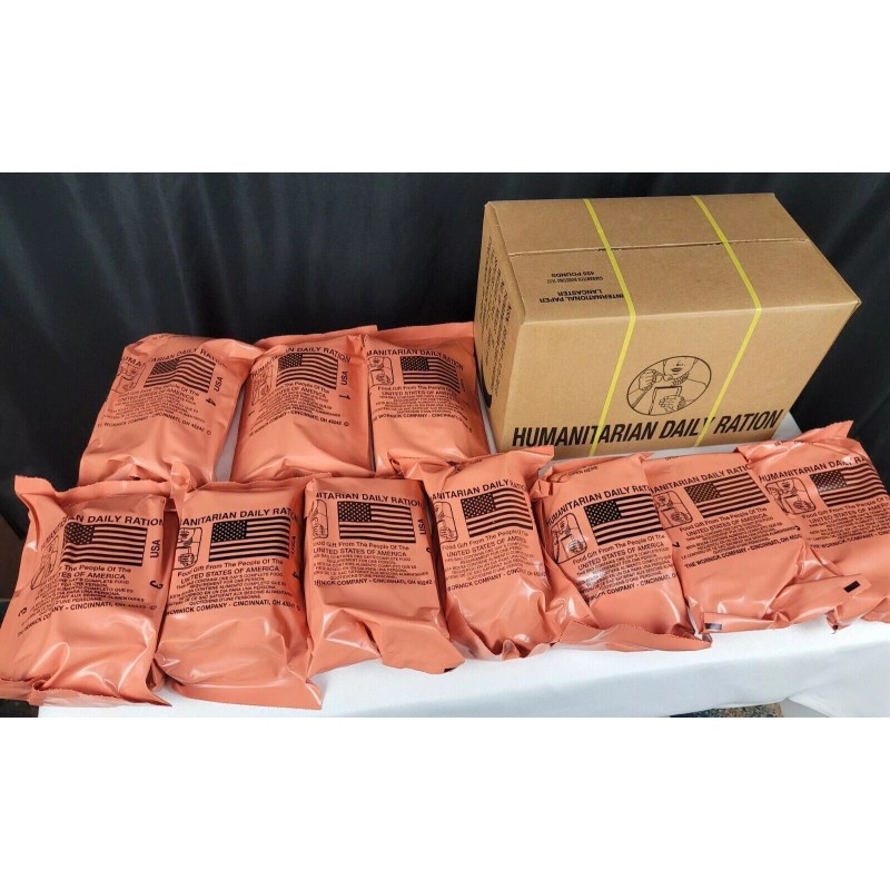 Army Surplus, Sopakco, Ameriqual, Wornick 1 Humanitarian Daily Ration MRE